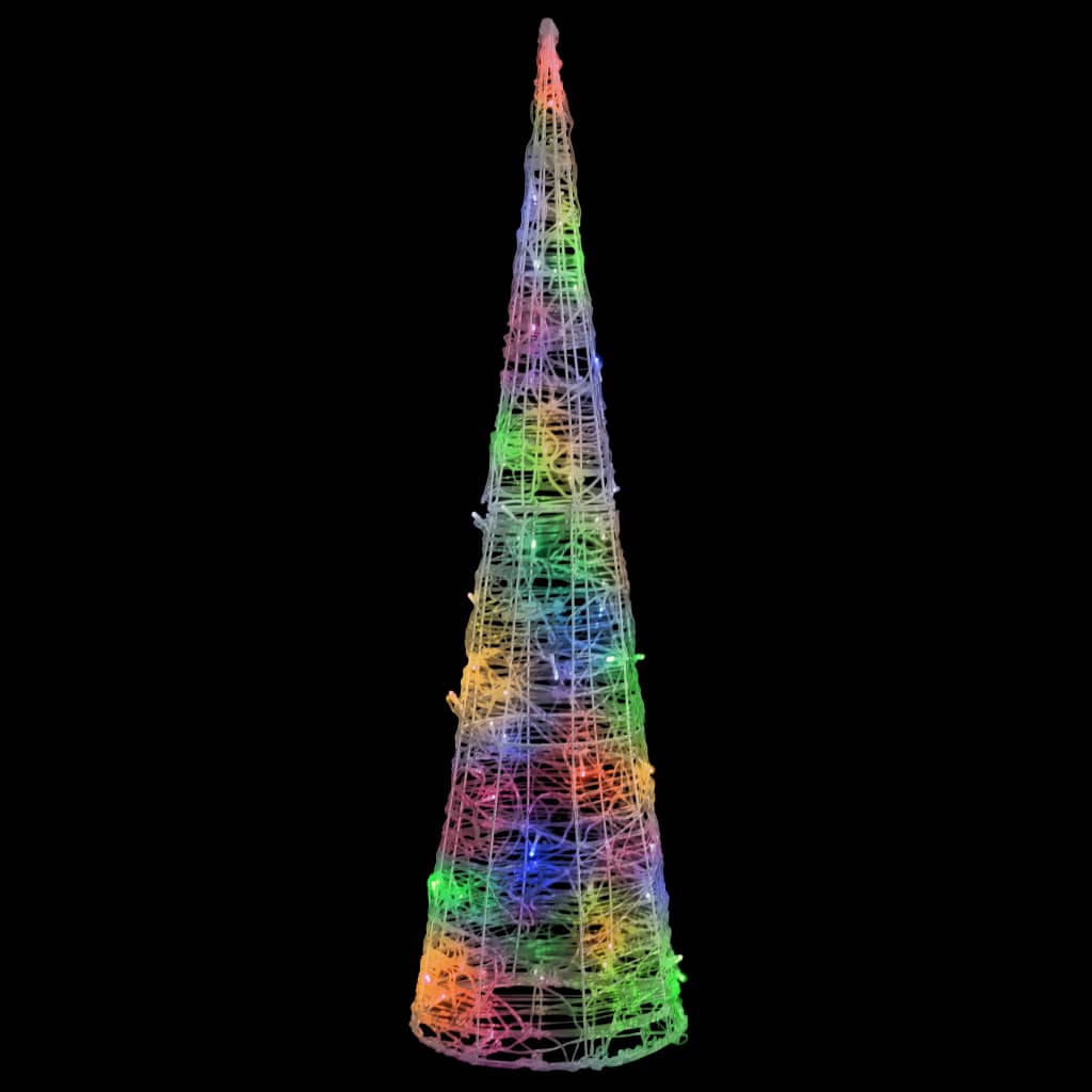 vidaXL akrüülist valguspüramiid, LED-tuli, koonus, värviline 90 cm