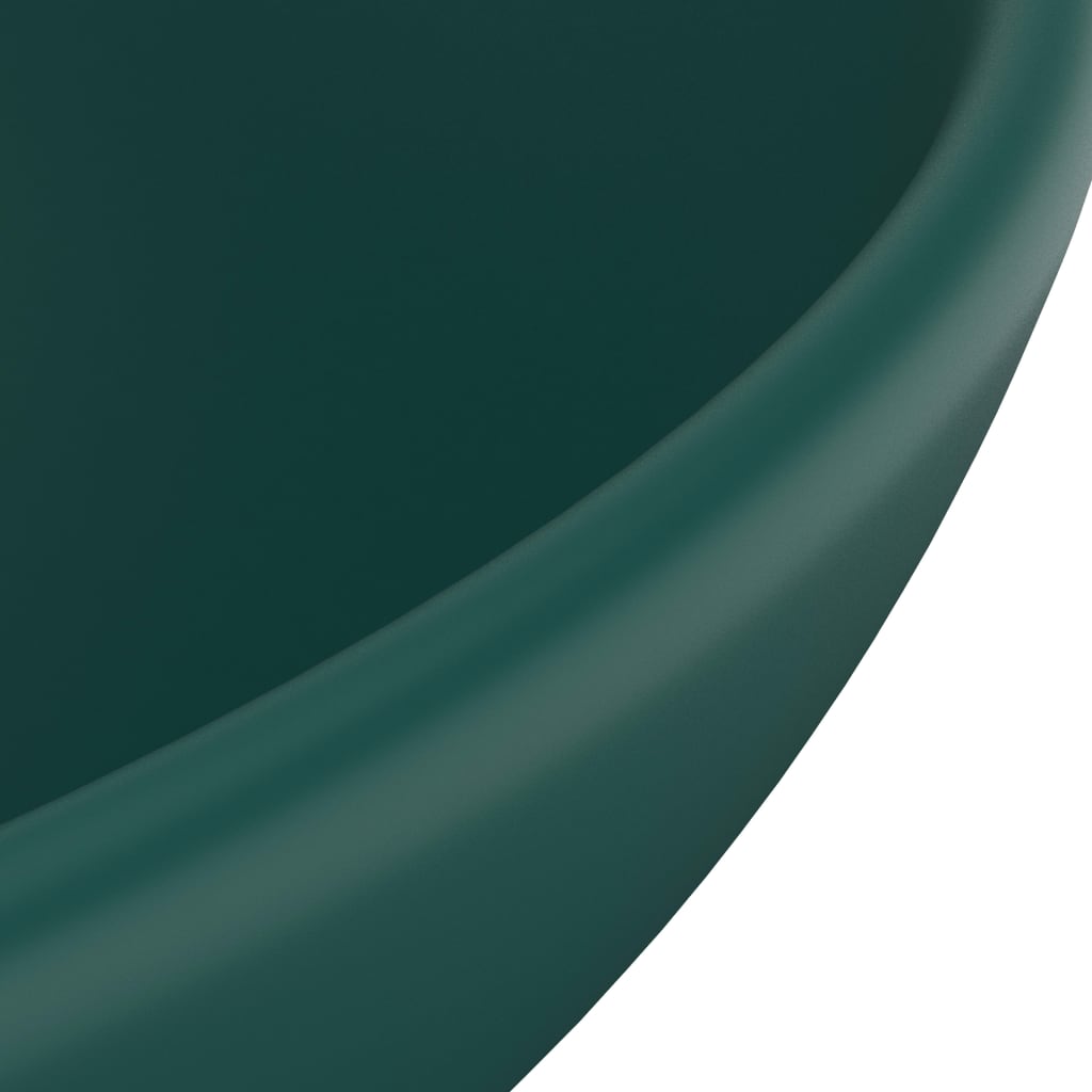 vidaXL luksuslik valamu ümar, matt tumeroheline, 32,5 x 14 cm, keraamiline