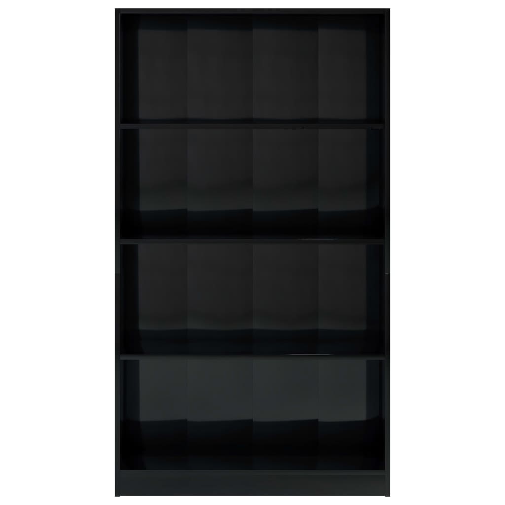 vidaXL 4-korruseline raamaturiiul must 80 x 24 x 142 cm puitlaastplaat
