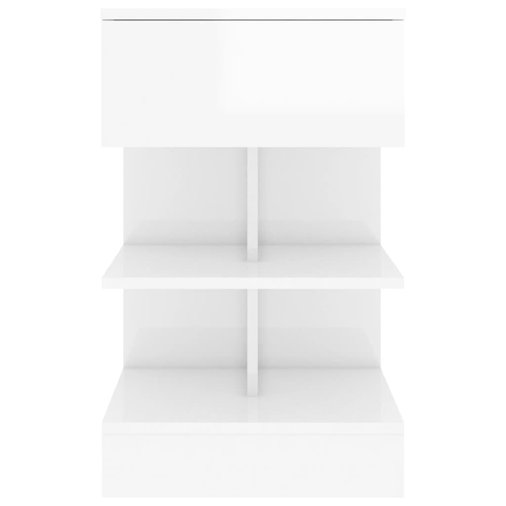 vidaXL öökapp, kõrgläikega valge, 40 x 35 x 65 cm, puitlaastplaat