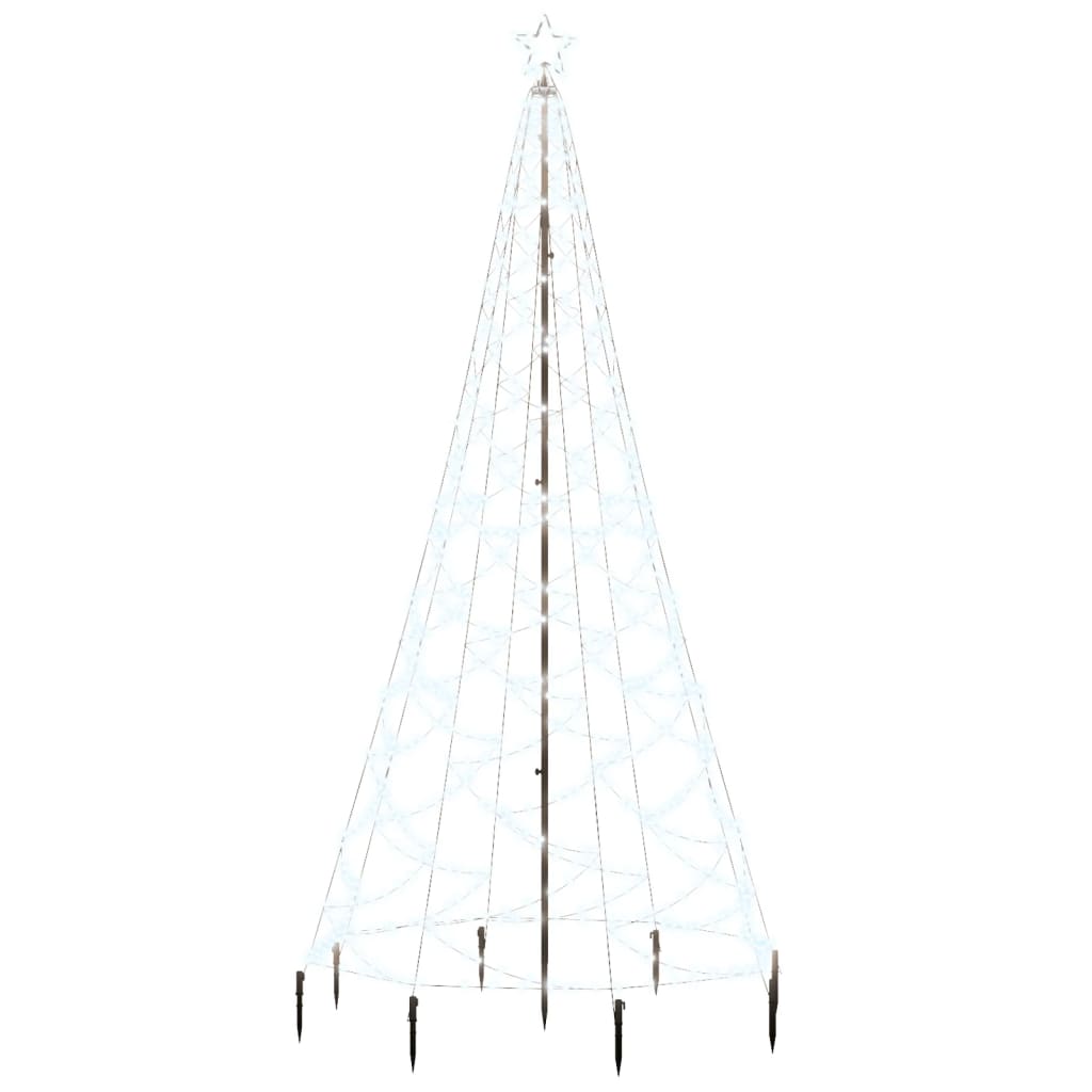 vidaXL jõulupuu metallist postiga, 500 LEDi, külm valge, 3 m