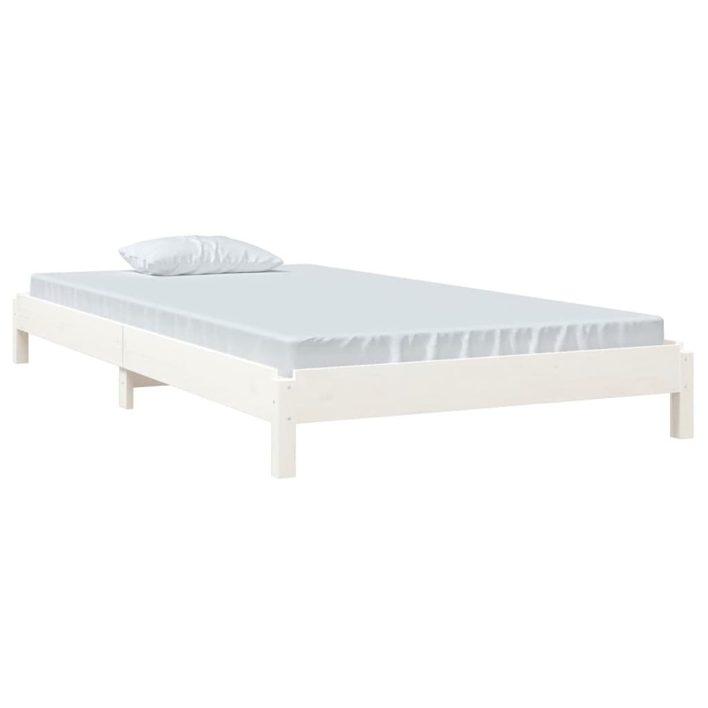 vidaXL virnastatav voodi, valge, 80 x 200 cm, männipuit