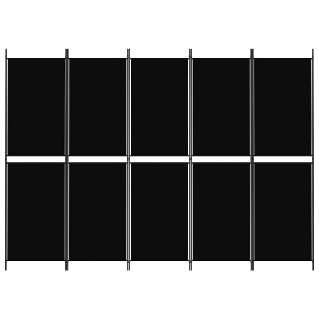 vidaXL 5 paneeliga ruumijagaja, must, 250 x 180 cm, kangas