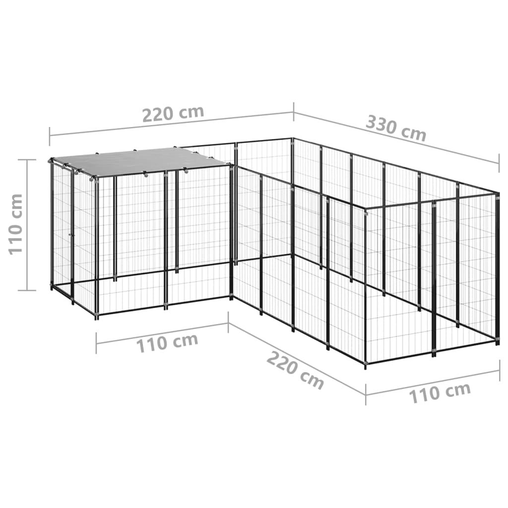 vidaXL koeraaedik, must, 4,84 m², teras