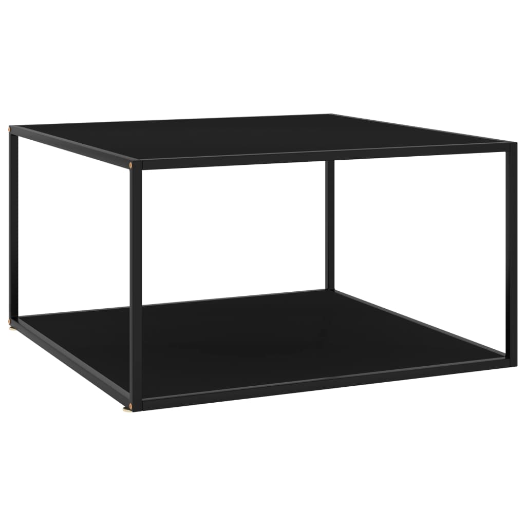 vidaXL kohvilaud, must, must klaas, 90 x 90 x 50 cm