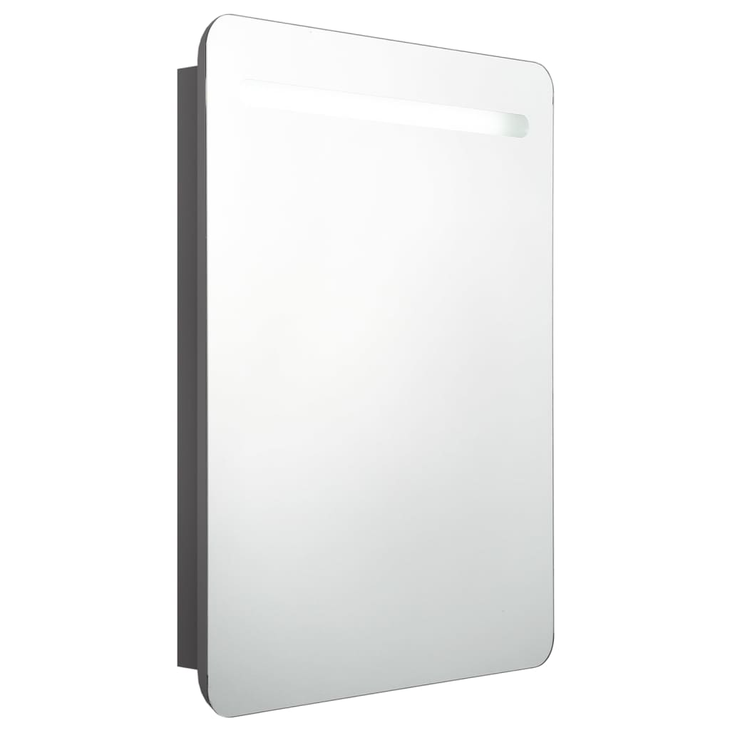 vidaXL LEDidega vannitoa peegelkapp, hall, 60 x 11 x 80 cm