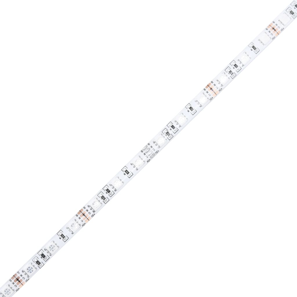 vidaXL kirjutuslaud LED-tuledega, kõrgläikega valge, 97x45x90 cm