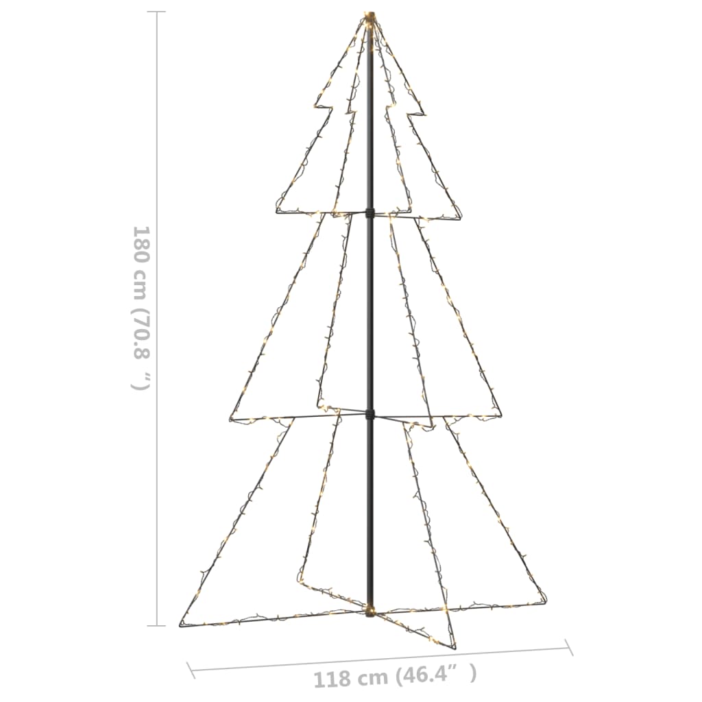 vidaXL koonusekujuline jõulupuu 240 LEDi, tuppa ja õue, 118x180 cm