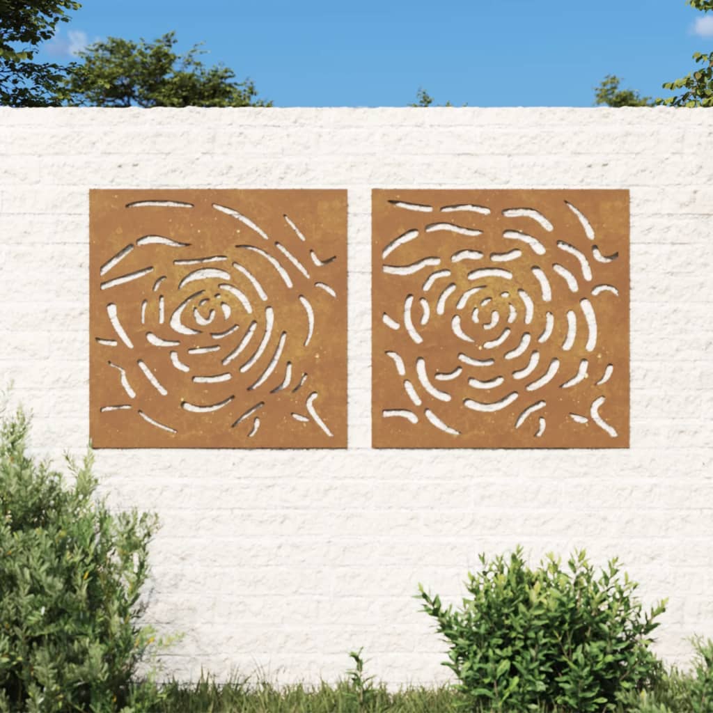 vidaXL aia seinakaunistus, 3 osa, 105x55 cm, Corteni teras roosidisain