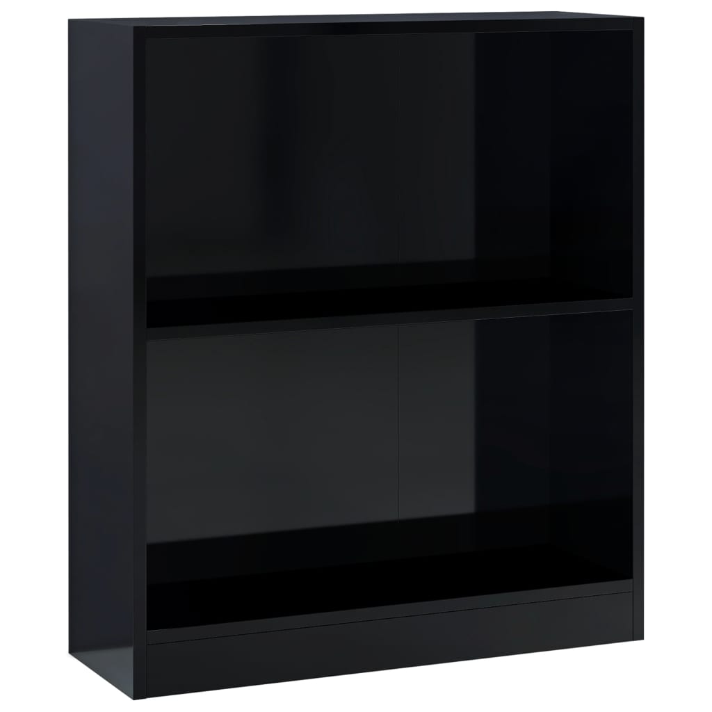 vidaXL raamaturiiul, kõrgläikega must, 60x24x76 cm, tehispuit
