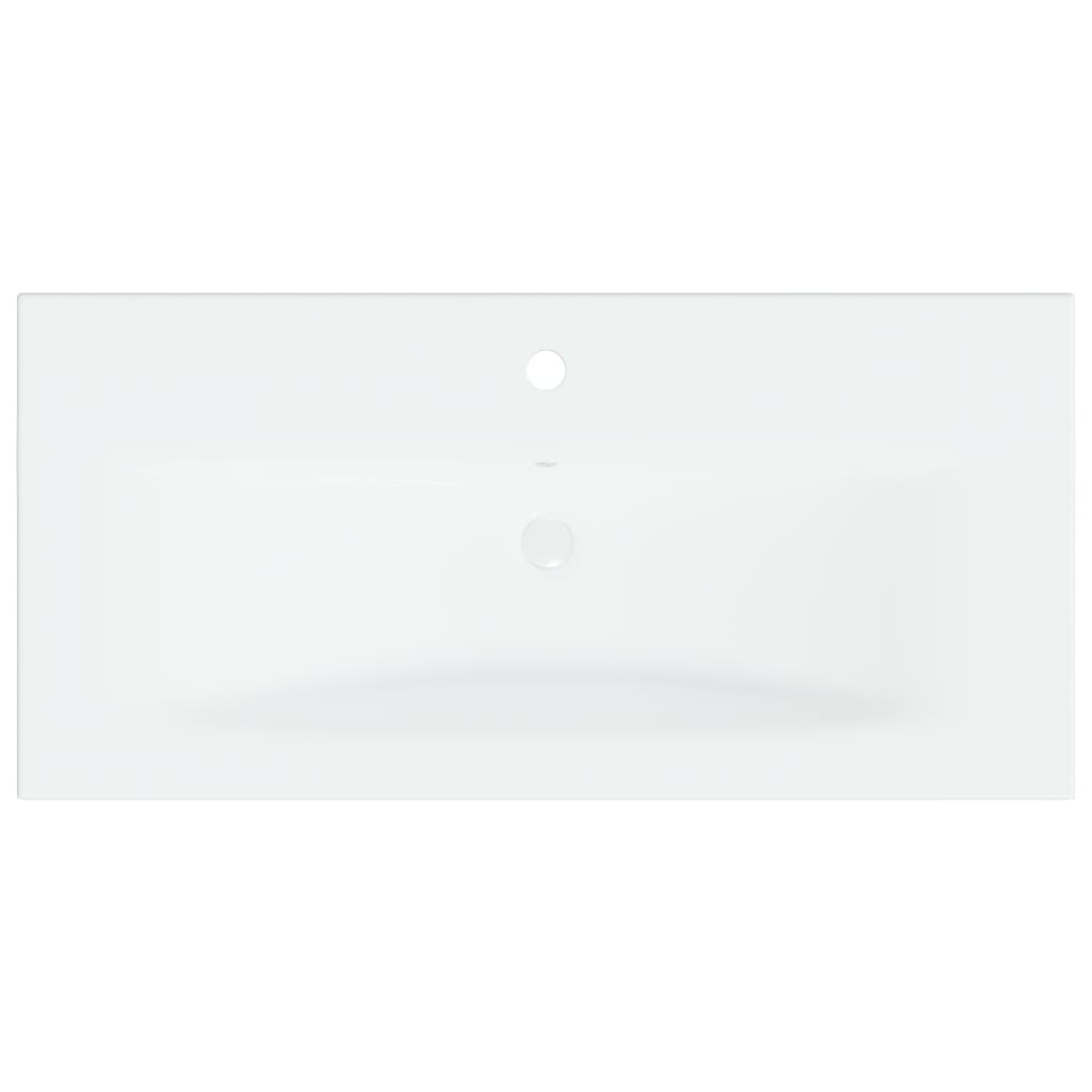 vidaXL sisseehitatud valamu kraaniga, 81x39x18 cm, keraamiline, valge