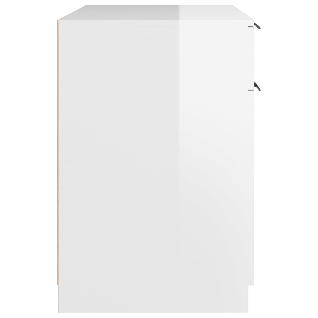 vidaXL kirjutuslaud, kõrgläikega valge, 100 x 50 x 75 cm, tehispuit