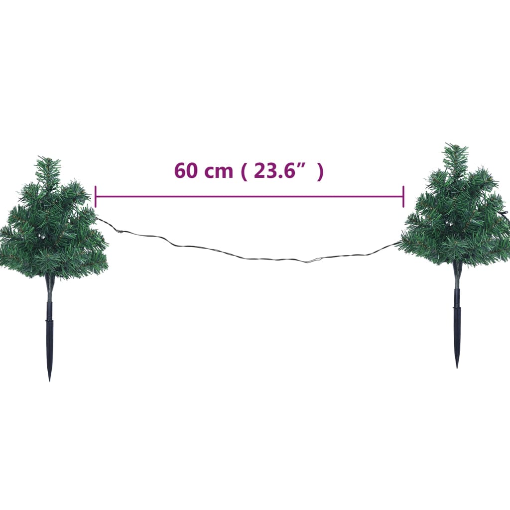 vidaXL teeäärsed jõulupuud 6 tk, soojad valged LEDid 45 cm, PVC