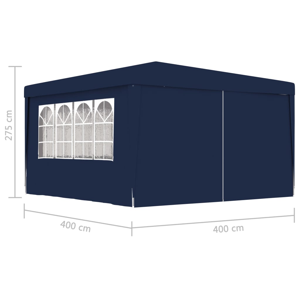 vidaXL professionaalne peotelk külgseintega, 4 x 4 m, sinine 90 g/m²
