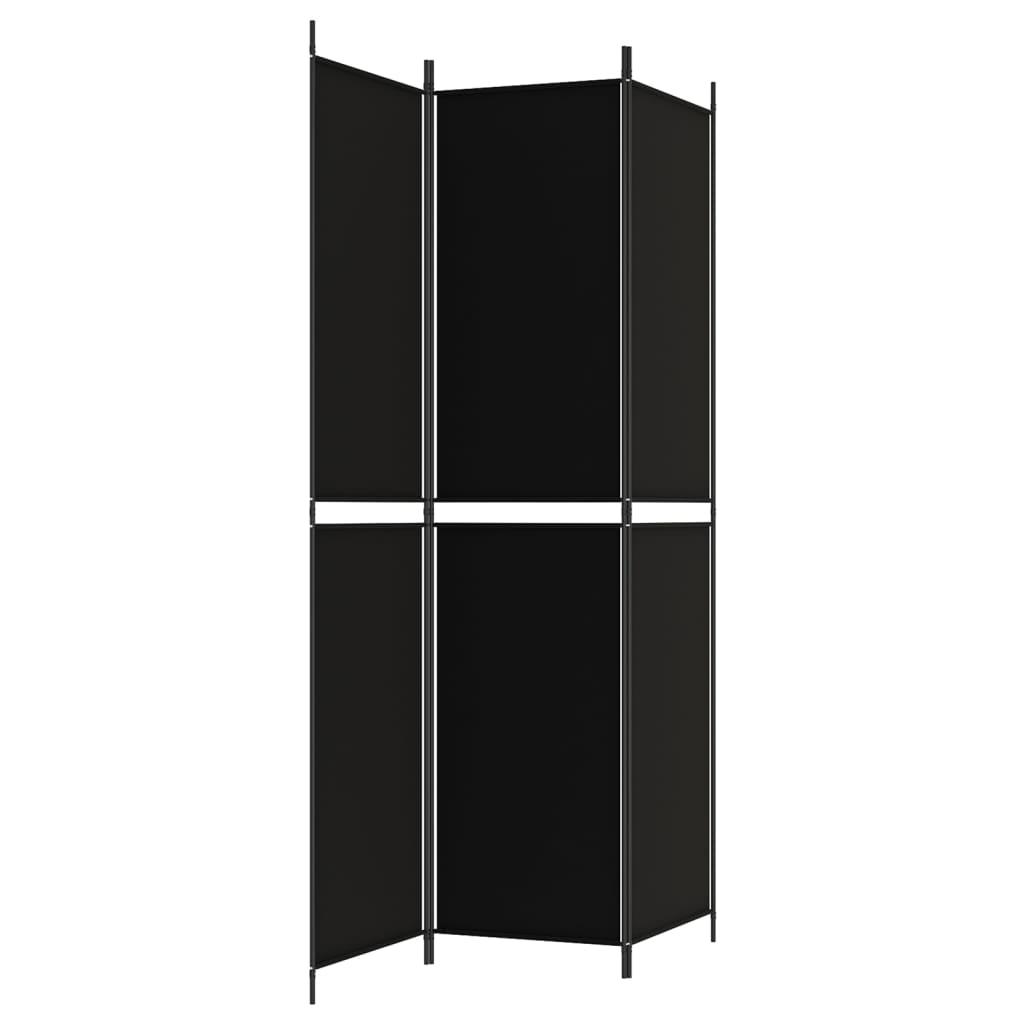 vidaXL 3 paneeliga ruumijagaja, must, 150x220 cm, kangas