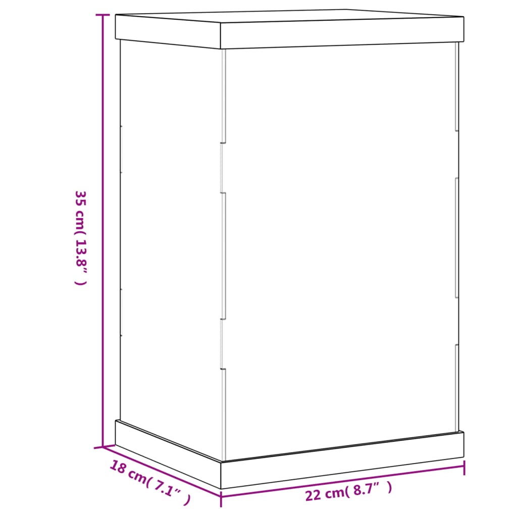 vidaXL vitriinkast, läbipaistev, 22x18x35 cm, akrüül