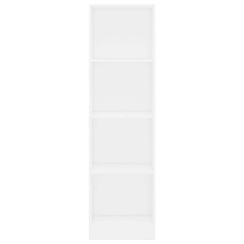 vidaXL 4-korruseline raamaturiiul valge 40x24x142 cm tehispuit