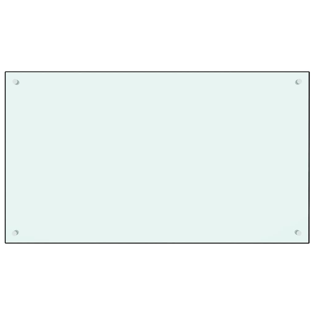 vidaXL köögi pritsmekaitse, valge, 100 x 60 cm, karastatud klaas
