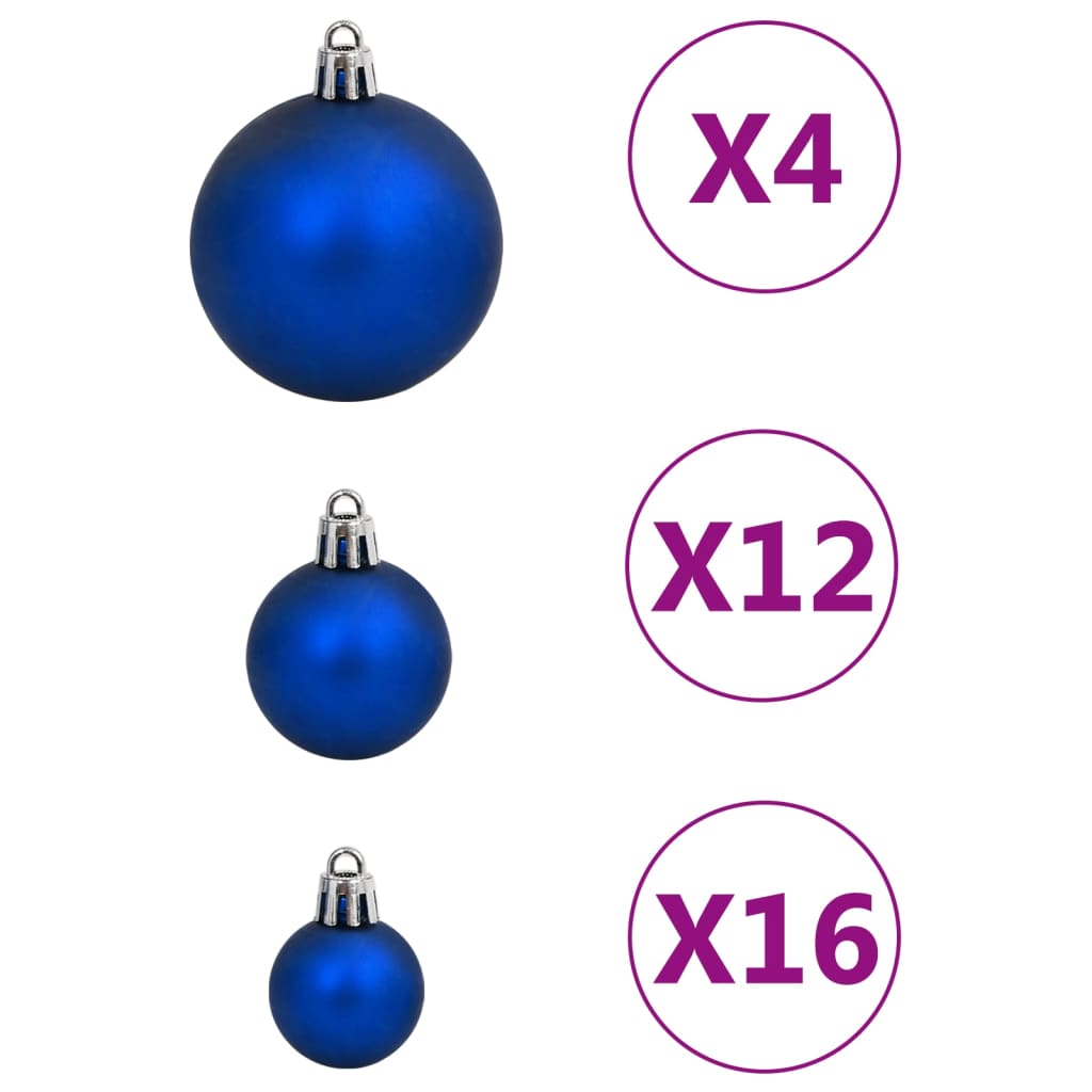 vidaXL 111-osaline jõulukuulide komplekt, sinine, polüstüreen
