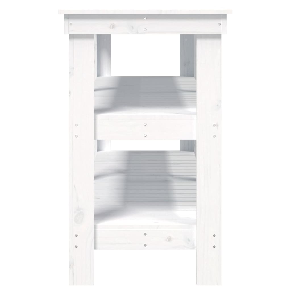 vidaXL tööpink, valge, 142,5 x 50 x 80 cm, männipuit