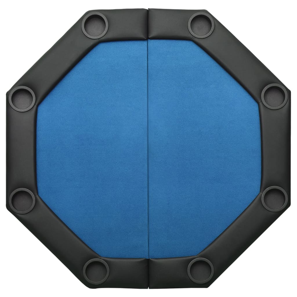 vidaXL kokkupandav pokkerilaud 8 mängijale, sinine, 108x108x75 cm