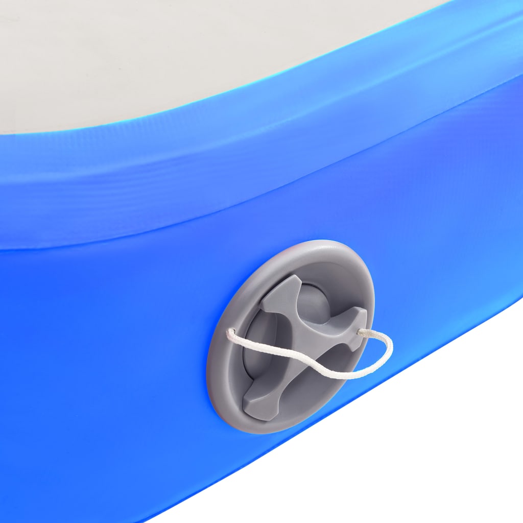 vidaXL täispumbatav võimlemismatt pumbaga 300x100x20 cm PVC sinine