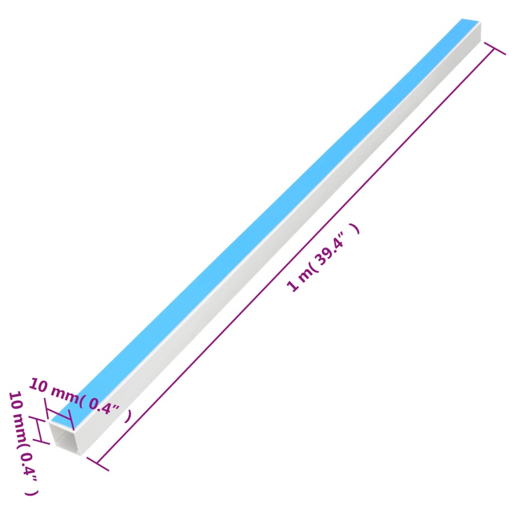 vidaXL kaablikanal iseliimuv 10x10 mm 10 m PVC