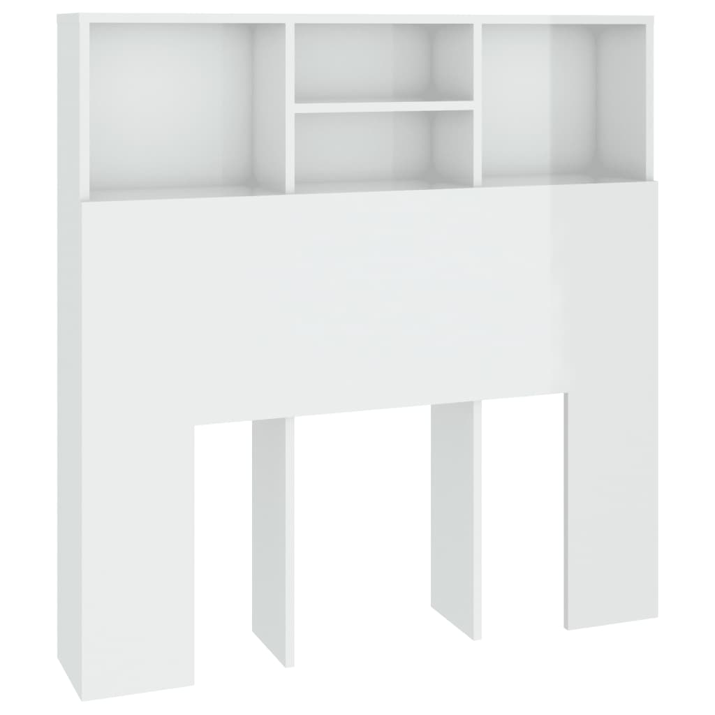 vidaXL voodipeatsi kapp, kõrgläikega valge, 100 x 19 x 103,5 cm