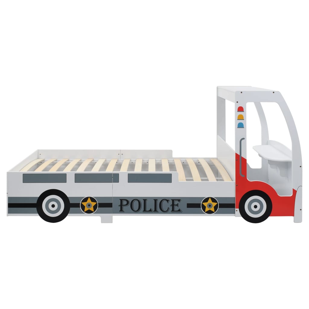 vidaXL politseiauto kujuga lastevoodi mäluvahust madratsiga, 90x200 cm