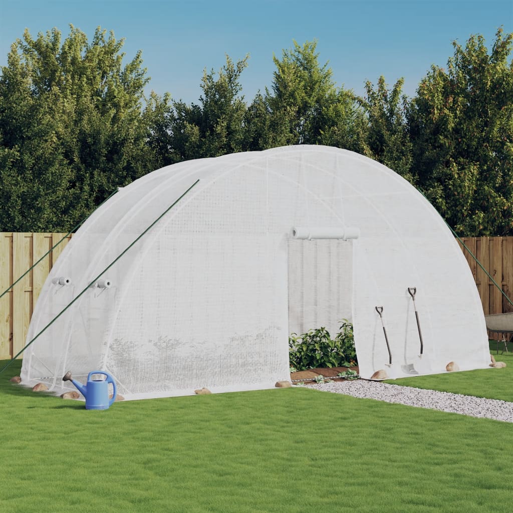 vidaXL kasvuhoone terasraamiga, valge, 12 m², 6x2x2,85 m