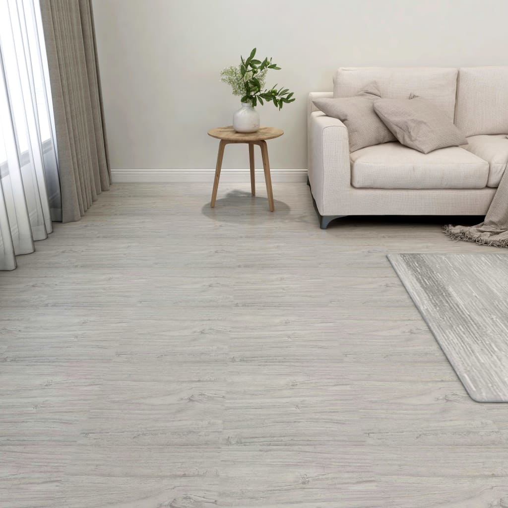 vidaXL iseliimuvad põrandaplaadid 55 tk, PVC, 5,11 m², helehall