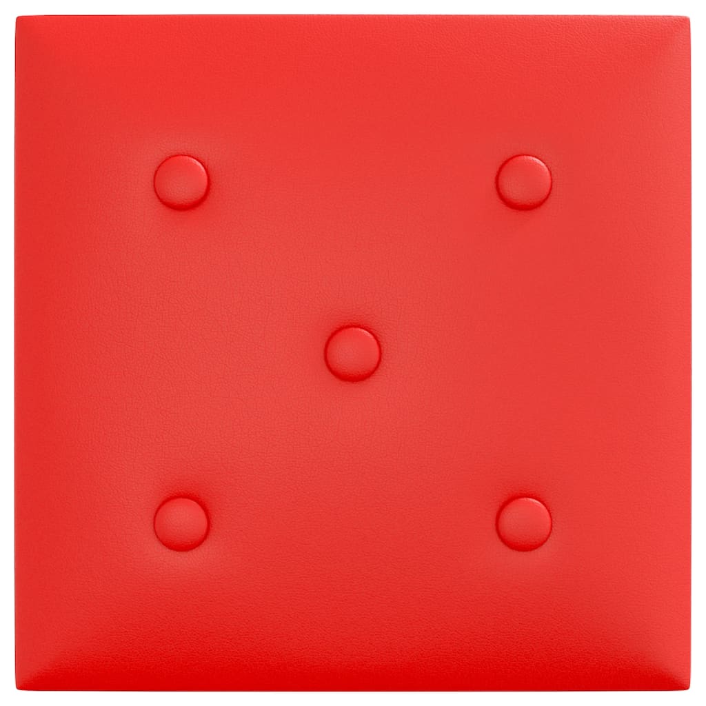 vidaXL seinapaneelid 12 tk, punane, 30 x 30 cm, kunstnahk, 1,08 m²