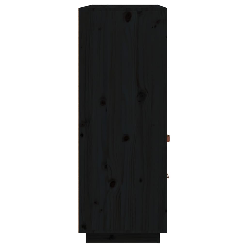 vidaXL kõrge kapp, must, 100x40x108,5 cm, männipuit