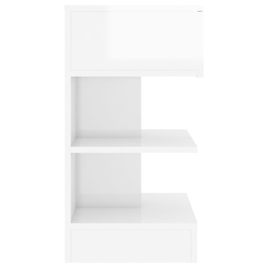vidaXL öökapid 2 tk, kõrgläikega valge, 40 x 35 x 65 cm, puitlaastplaat