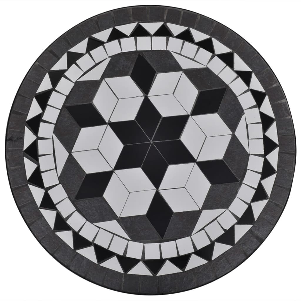 vidaXL 3-kohaline bistrookomplekt, keraamilised plaadid, must, valge