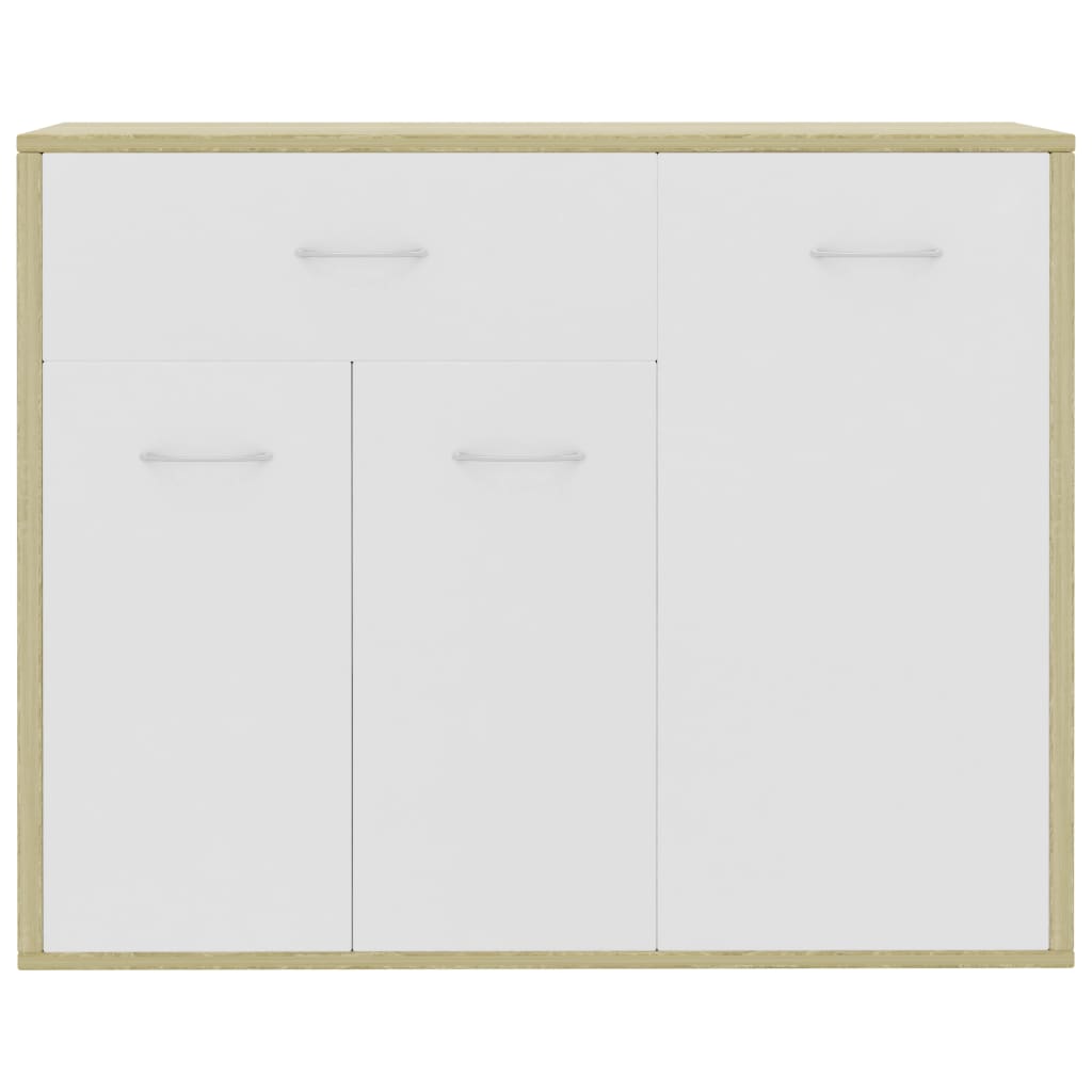 vidaXL puhvetkapp, valge ja Sonoma tamm, 88x30x70 cm puitlaastplaat