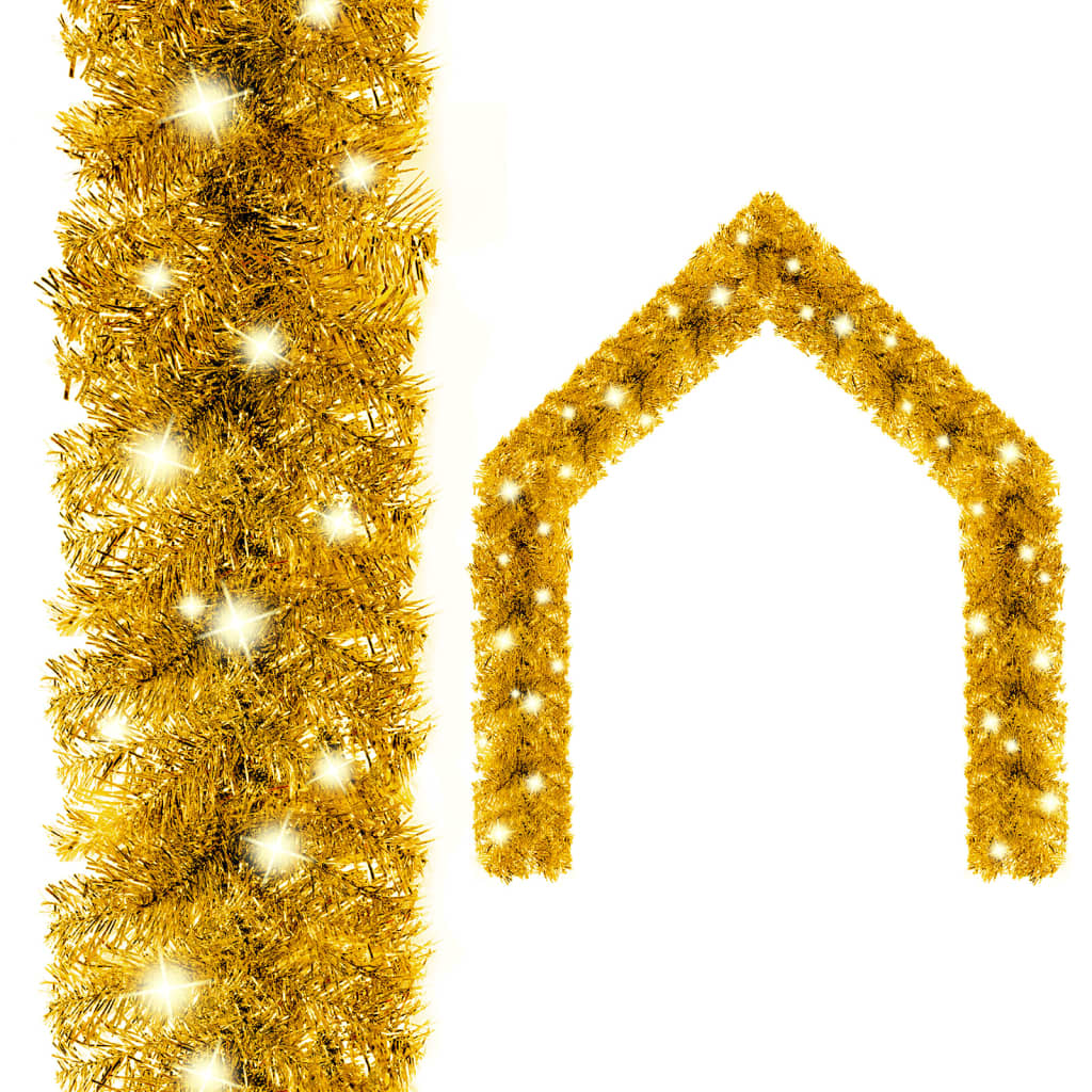 vidaXL jõuluvanik LED-tuledega 10 m kuldne