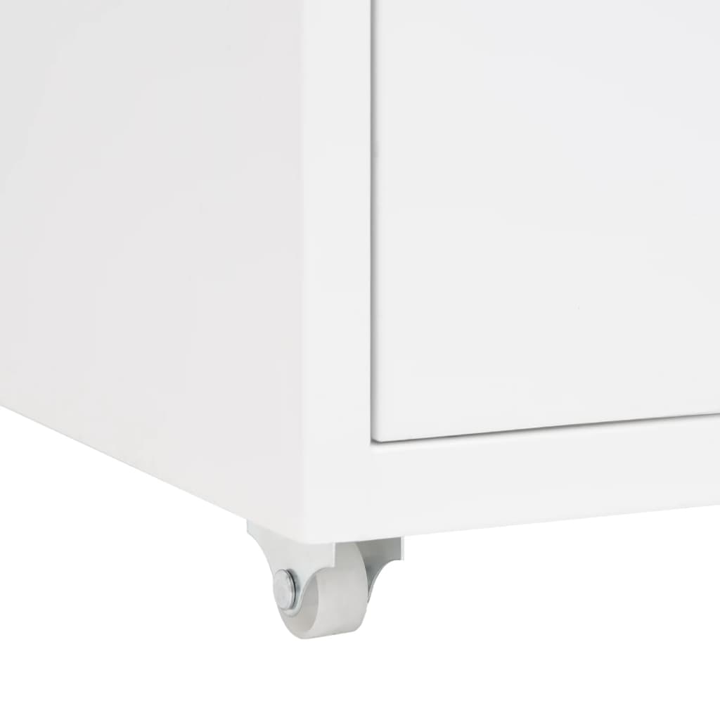 vidaXL mobiilne kontorikapp, valge, 28 x 41 x 69 cm, metall