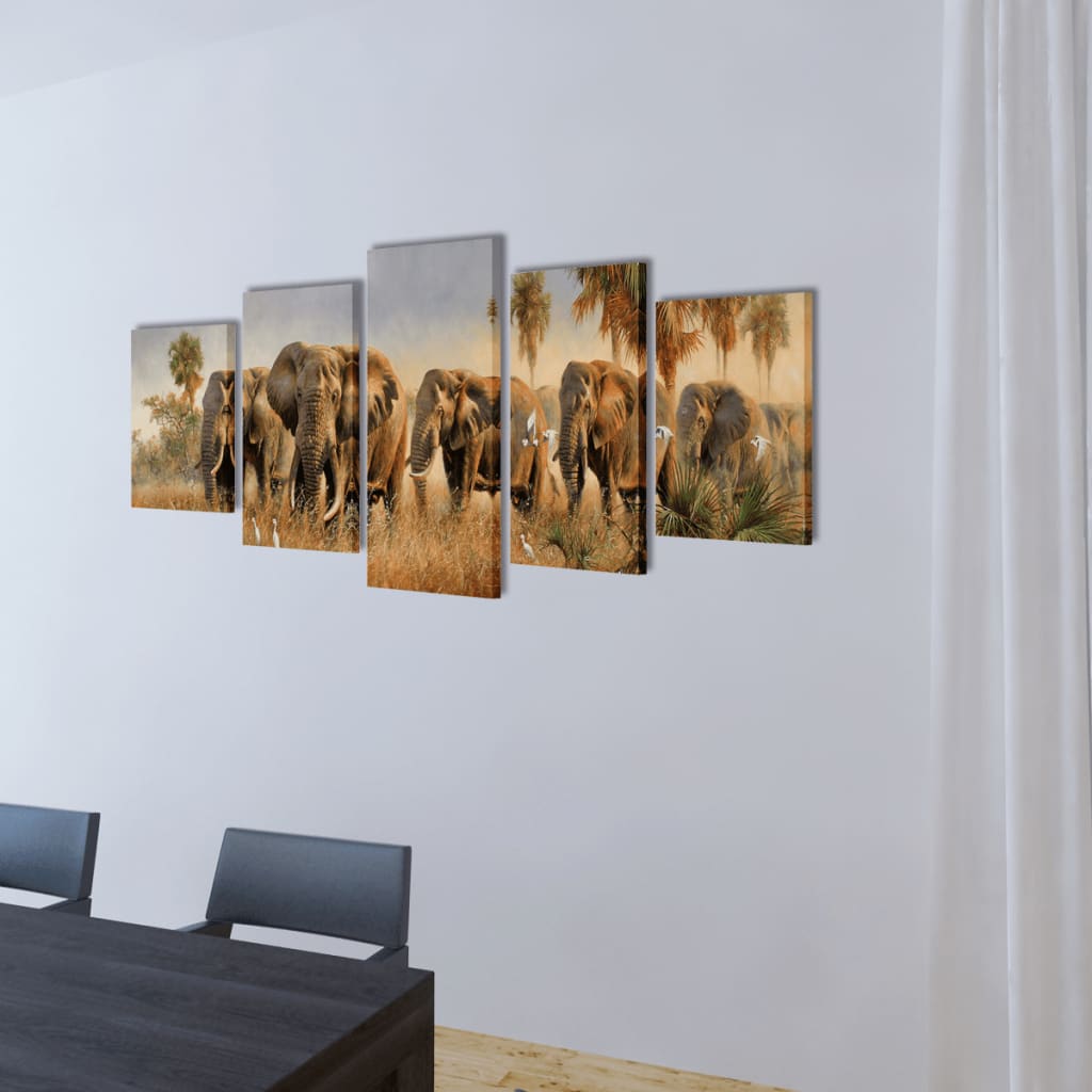 Seinamaalikomplekt elevantidega, 200 x 100 cm