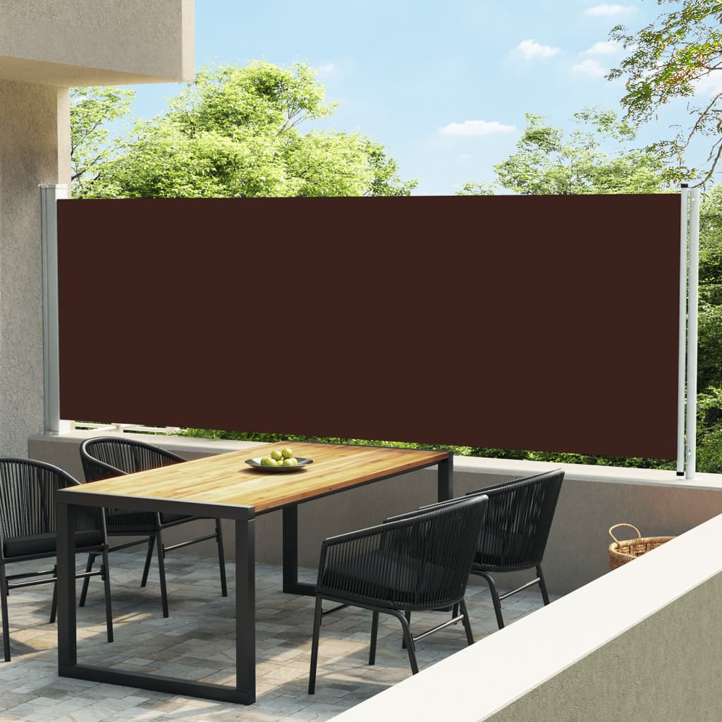 vidaXL lahtitõmmatav terrassi külgsein, 600 x 160 cm, pruun