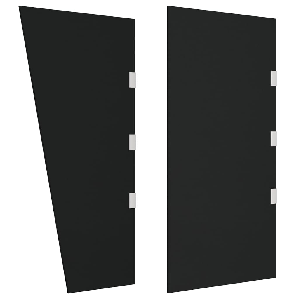 vidaXL ukse varikatuse külgpaneelid 2 tk, must karastatud klaas