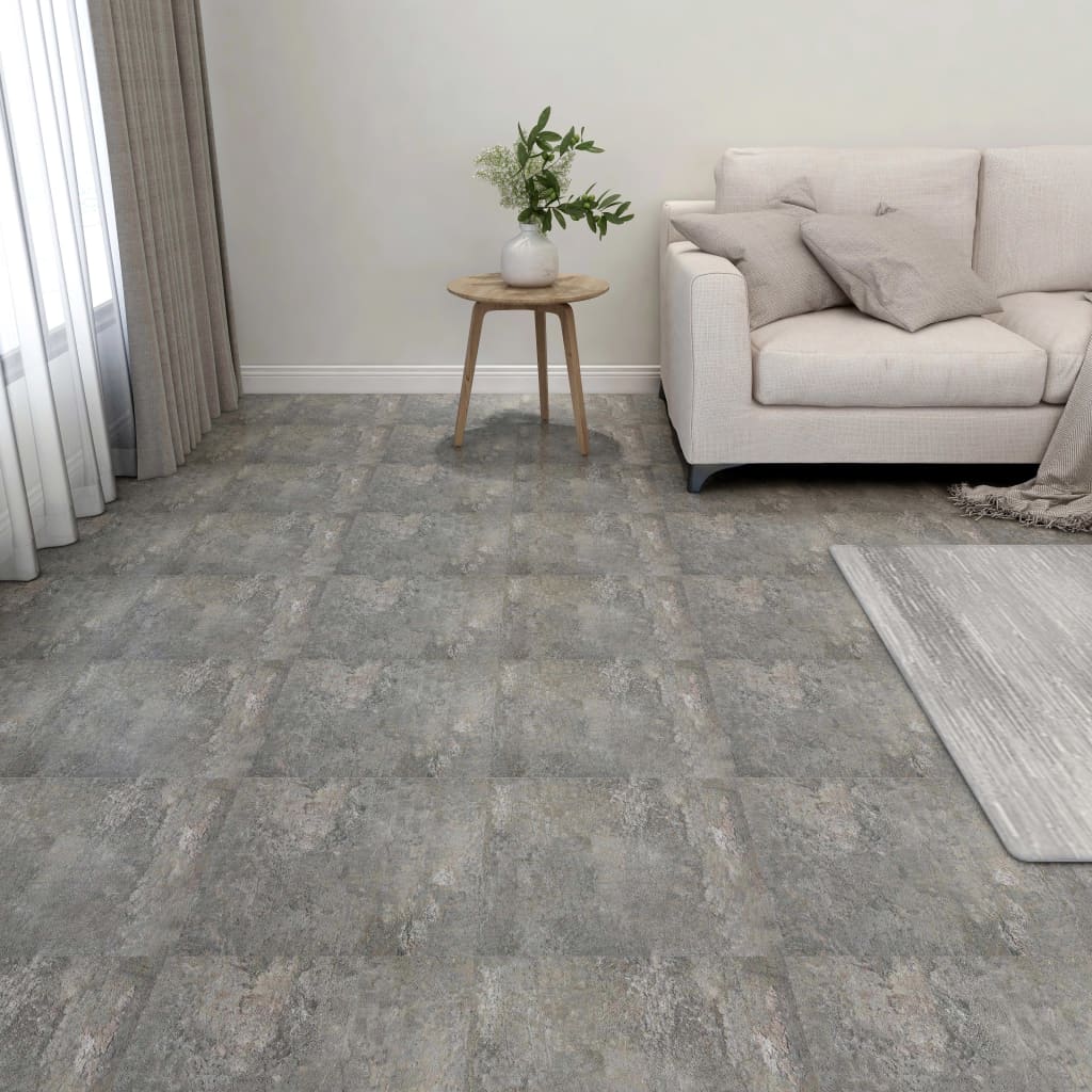vidaXL iseliimuvad põrandaplaadid 55 tk, PVC, 5,11 m², hall