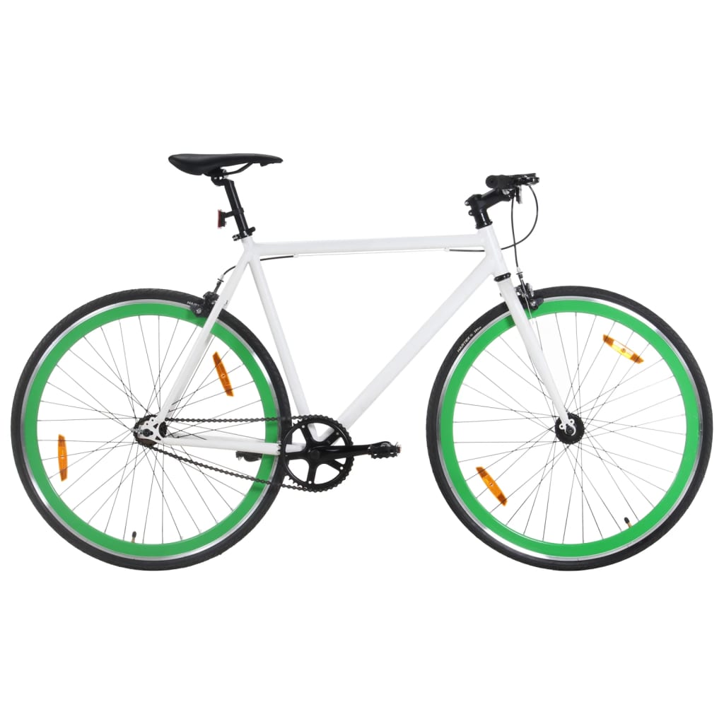 vidaXL ühekäiguline jalgratas, valge ja roheline, 700C 51 cm