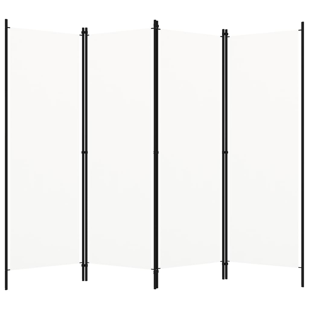 vidaXL 4 paneeliga ruumijagaja, valge, 200 x 180 cm