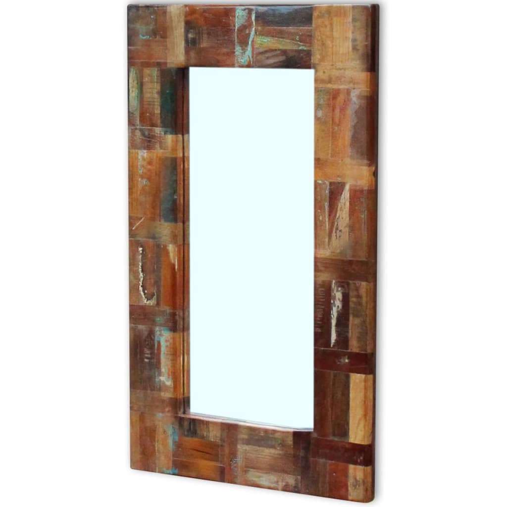 vidaXL peegel taaskasutatud puidust 80 x 50 cm