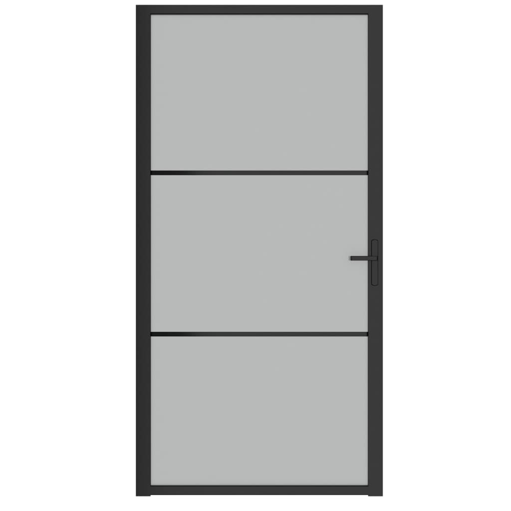 vidaXL siseuks, 102,5 x 201,5 cm, must, matt klaas ja alumiinium