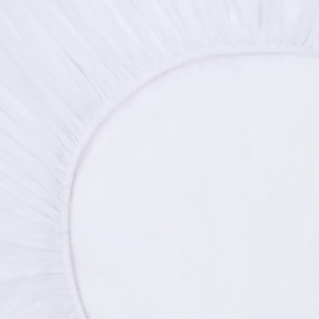 vidaXL veekindlad kummiga voodilinad, 2 tk, puuvill 90 x 200 cm, valge
