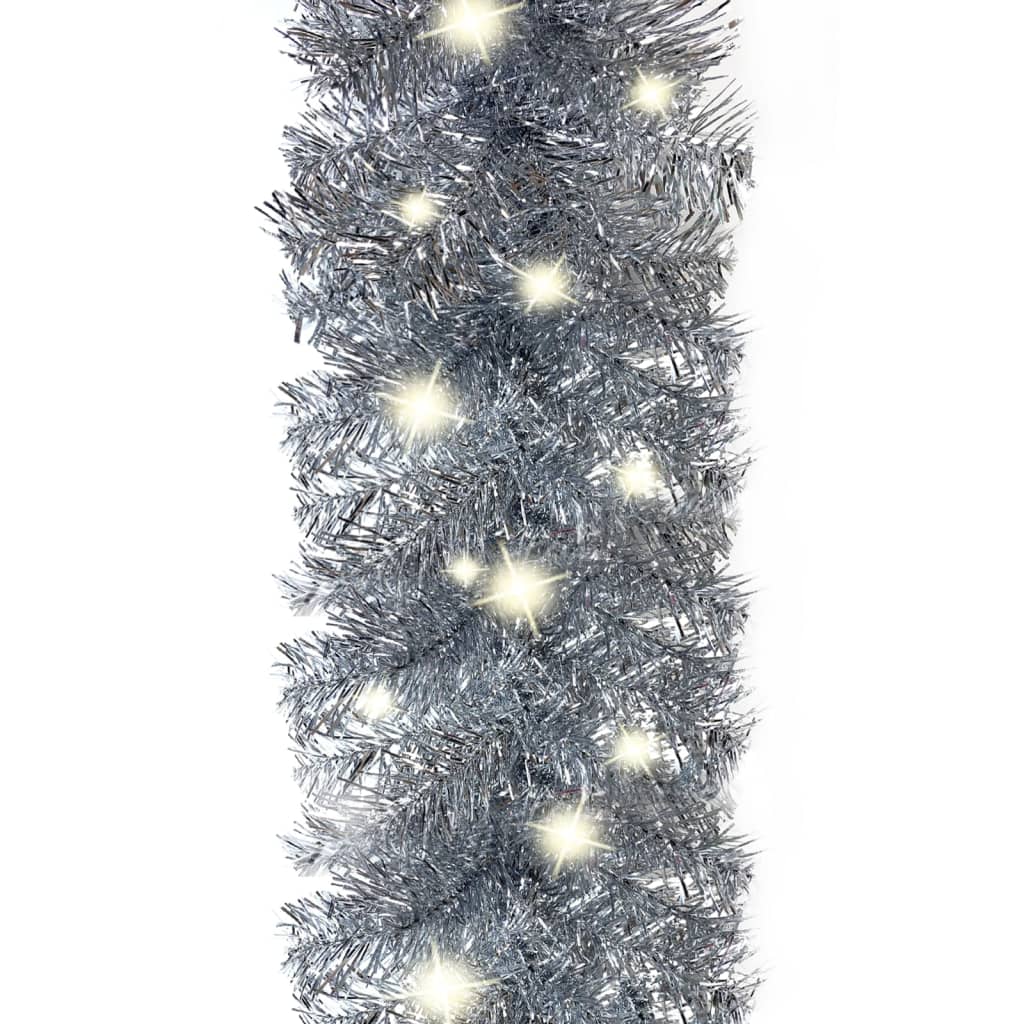 vidaXL jõuluvanik LED-tuledega 10 m hõbedane