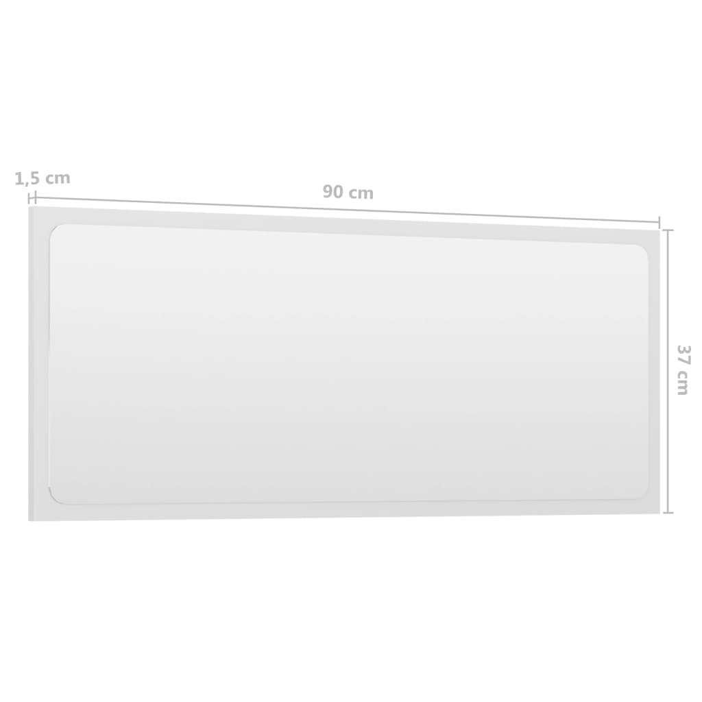 vidaXL vannitoa peeglikapp valge 90x1,5x37cm puitlaastplaat