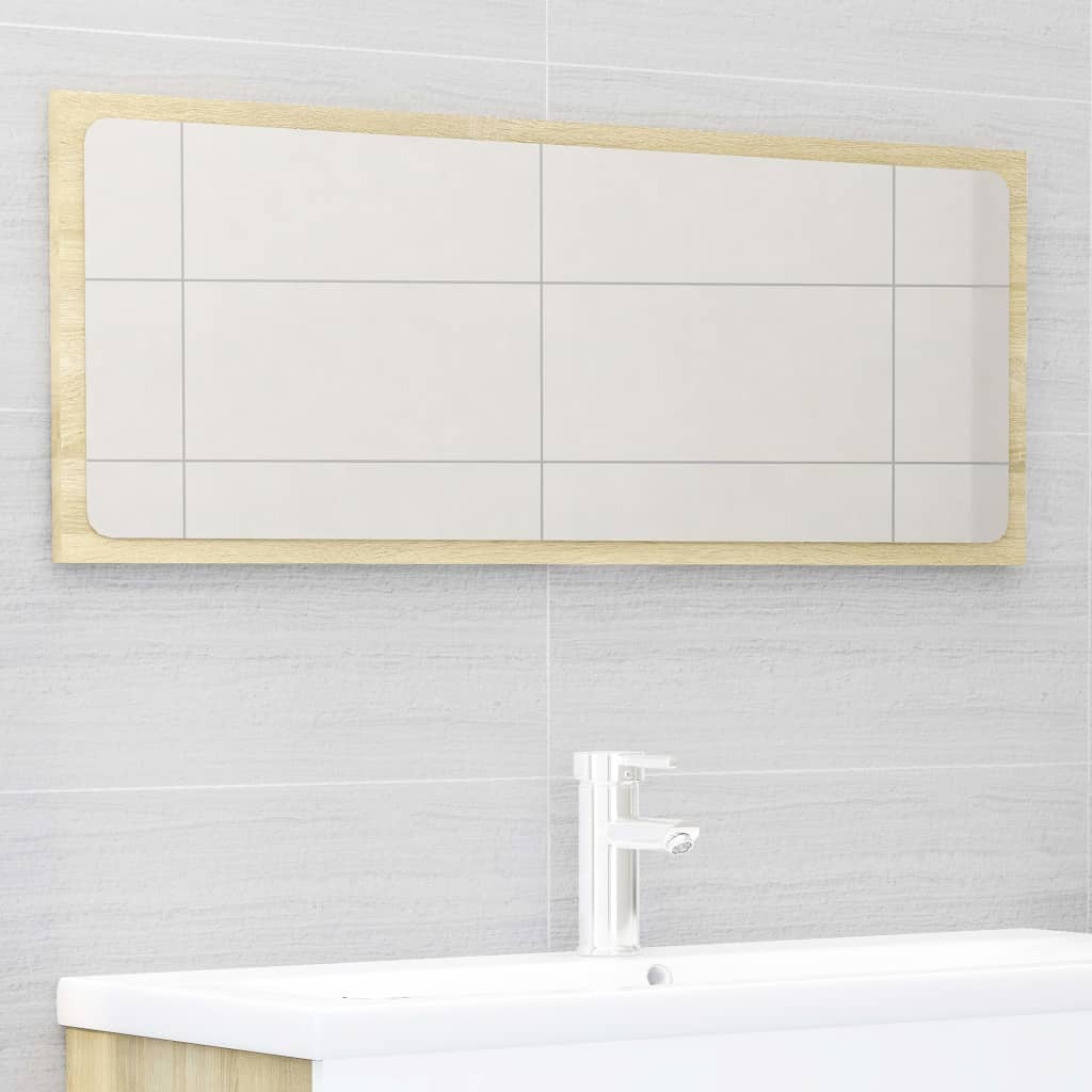 vidaXL 2-osaline vannitoamööbel, valge ja Sonoma tamm, puitlaastplaat